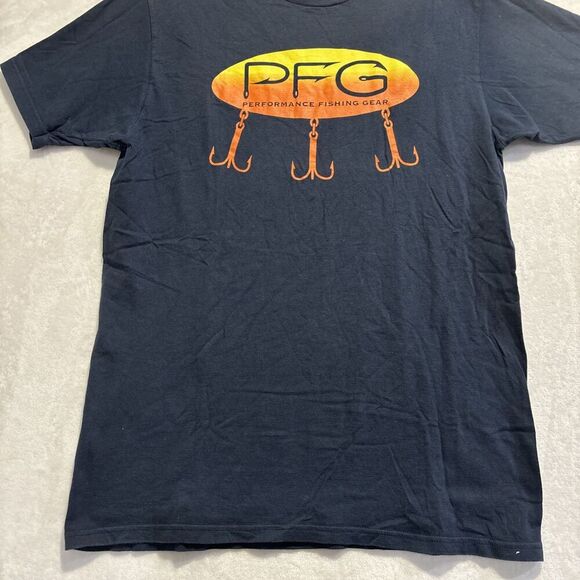 Columbia Performance Fishing Gear PFG Navy Blue T-Shirt Men's Size Small Hook - Picture 5 of 12